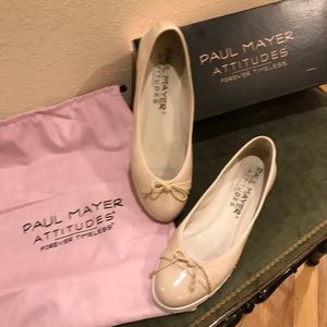 Paul Mayer Attitude Nude Leather Flats.  Size 8 M